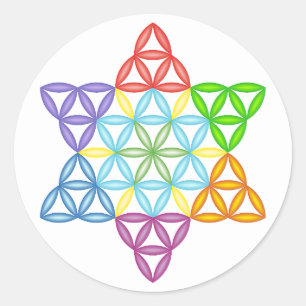 Sacred Star - Star of Life, 02/3D-CF. Ronde Sticker