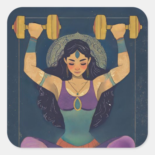Sacred Strength Goddess Weightlifting Sticker (Voorkant)