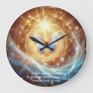 Sacred Transformation - Luminous Butterfly Clock Grote Klok
