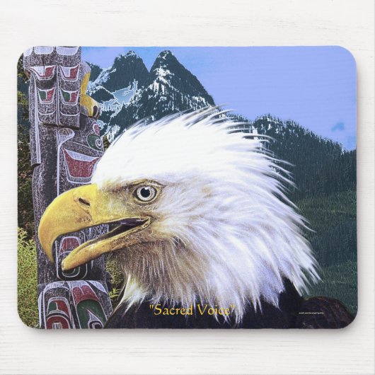 Sacred Voice Bald Eagle & Totem Pole Muismat (Voorkant)