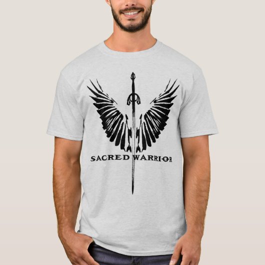 Sacred Warrior T-shirt met scriptie (Voorkant)