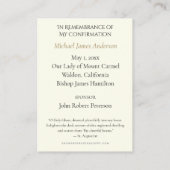 Sacrement Saint-Esprit Confirmation Carte Sainte — (Dos)