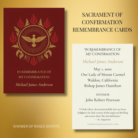 Sacrement Saint-Esprit Confirmation Carte Sainte —