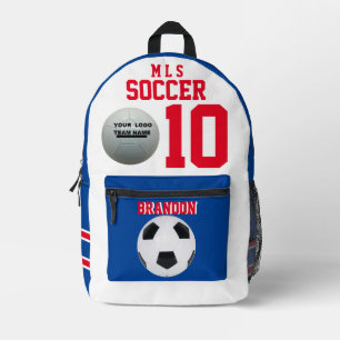 sacs à dos de football blanc rouge personnalisable