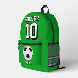 sacs à dos de football vert personnalisable joueur