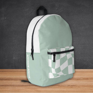Sacs à dos d'école de nom personnalisé - À damiers