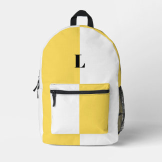 Sacs à dos personnalisés jaunes et blancs minimali