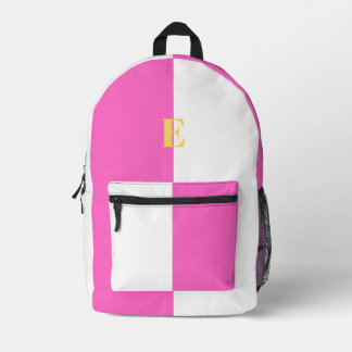 Sacs à dos personnalisés rose et blanc minimaliste