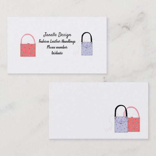 Sacs à main mode Carte de visite (Devant / Derrière)