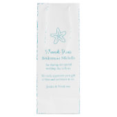 Sacs à vin personnalisés pour votre mariage bleu é (Dos)