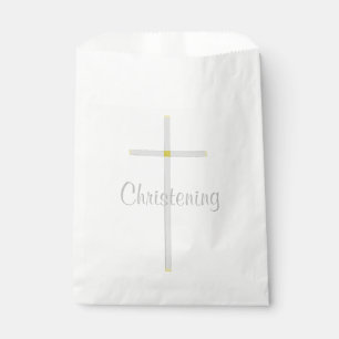 Sacs blancs croisés de faveur de baptême