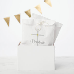Sacs blancs croisés de faveur de baptême