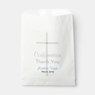 Sacs bleus de faveur de Merci de garçon de