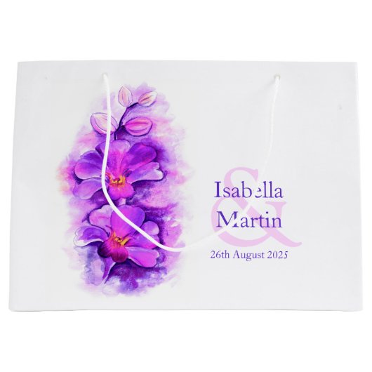 Sacs cadeau de mariage pour orchidée violette du m (Devant)