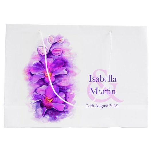 Sacs cadeau de mariage pour orchidée violette du m (Dos)