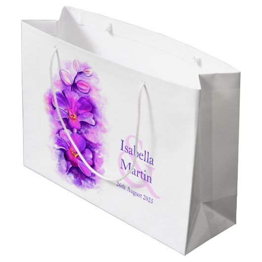 Sacs cadeau de mariage pour orchidée violette du m (Dos Angle)