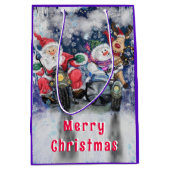 Sacs cadeau de Noël amusant avec des amis heureux (Devant)