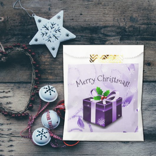 Sacs cadeau de Noël pourpre Favoriser