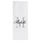 Sacs cadeau monogramme chic bouteille de vin perso (Dos)