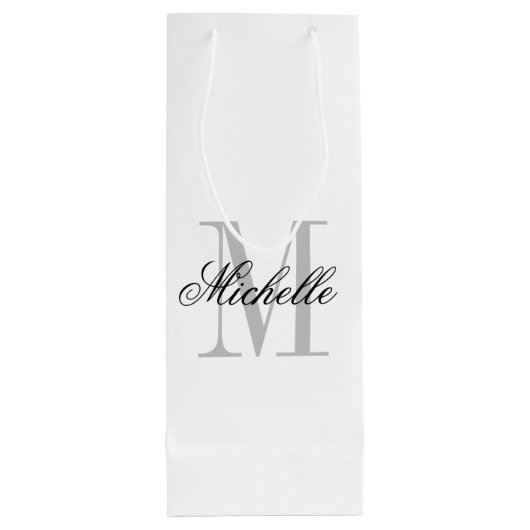 Sacs cadeau monogramme chic bouteille de vin perso (Dos)