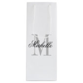 Sacs cadeau monogramme chic bouteille de vin perso (Devant)