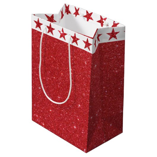 Sacs cadeau moyen parties scintillant rouge (Dos Angle)