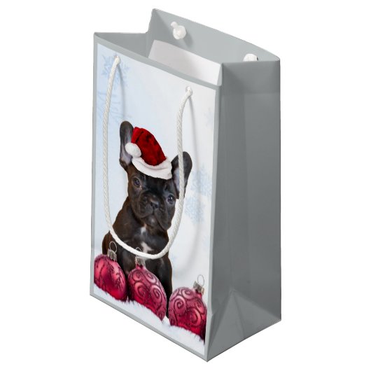 Sacs cadeau Noël Français Buldog (Devant Angle)