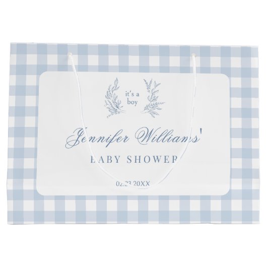 Sacs cadeau pour bébé bleu pour bébé français clas (Dos)