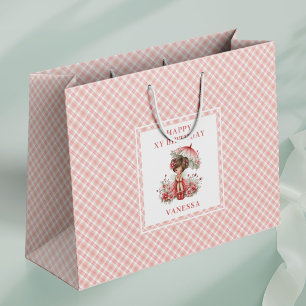 Sacs Cadeaux Anniversaire Fleuris Rose Pâle Fée Él