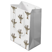 Sacs Cadeaux | Aquarelle | Antique Motif Reindeer (Dos Angle)