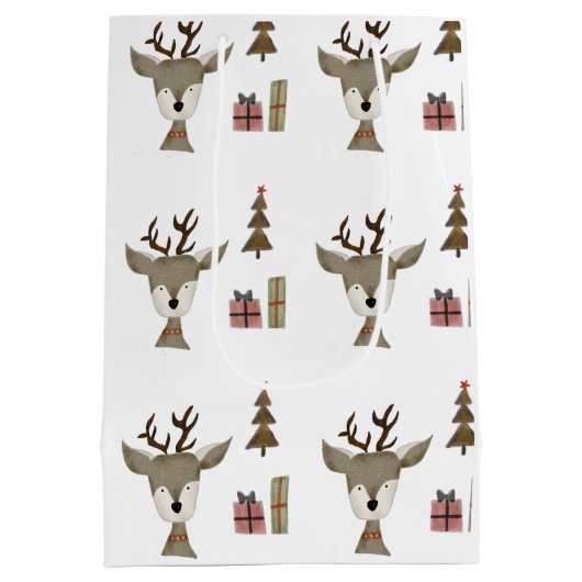 Sacs Cadeaux | Aquarelle | Reindeer (Dos)