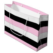 Sacs cadeaux Black, Rose et White Stripes (Devant Angle)