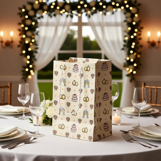 Sacs cadeaux de bagues de mariage mignonnes et de