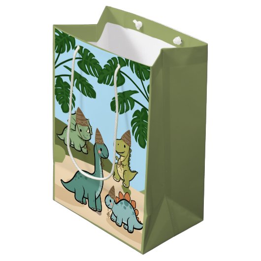 Sacs cadeaux de dinosaure mignons  (Devant Angle)