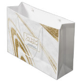 Sacs Cadeaux de l'événement Marbre Doré (Devant Angle)
