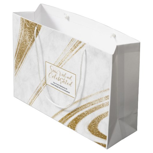 Sacs Cadeaux de l'événement Marbre Doré (Dos Angle)