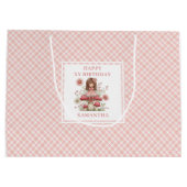Sacs Cadeaux de Naissance Fleuris Rose Fée Chic (Dos)