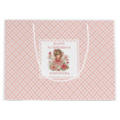 Sacs Cadeaux de Naissance Fleuris Rose Fée Douce F (Devant)