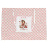 Sacs Cadeaux de Naissance Fleuris Rose Fée Douce F (Dos)