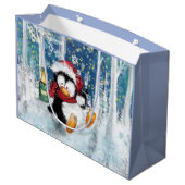 Sacs Cadeaux de Noël Drôles de Manchot Heureux (Dos Angle)