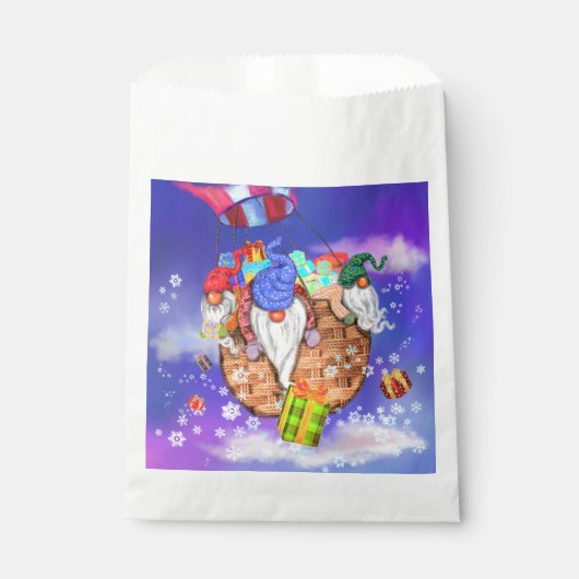 Sacs Cadeaux de Noël Gnomes Volants Offrant des Ca (Devant)