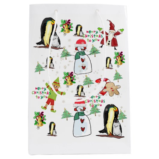 Sacs cadeaux de Noël Penguin (Devant)