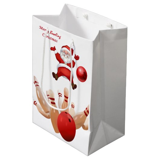 Sacs cadeaux de Noël Père Noël Bowling (Devant Angle)