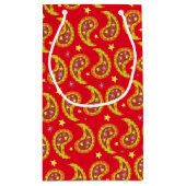 Sacs cadeaux de Noël personnalisées Paisley rouge (Dos)