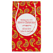 Sacs cadeaux de Noël personnalisées Paisley rouge (Devant)
