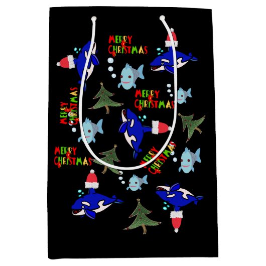 Sacs cadeaux de Noël Poisson de requin (Devant)