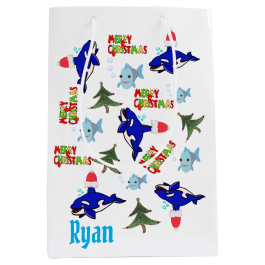 Sacs cadeaux de Noël pour requin (Devant)