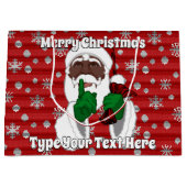 Sacs cadeaux de Noël Sacs Père Noël afro-américain (Devant)