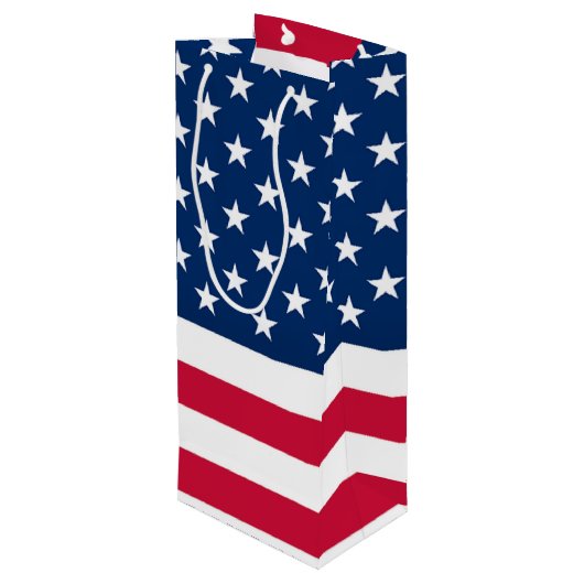 Sacs cadeaux de vin avec drapeau américain (Dos Angle)