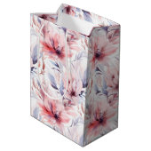 Sacs cadeaux élégants à fleurs roses lavande aquar (Dos Angle)